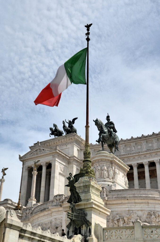 italian flag in the wind