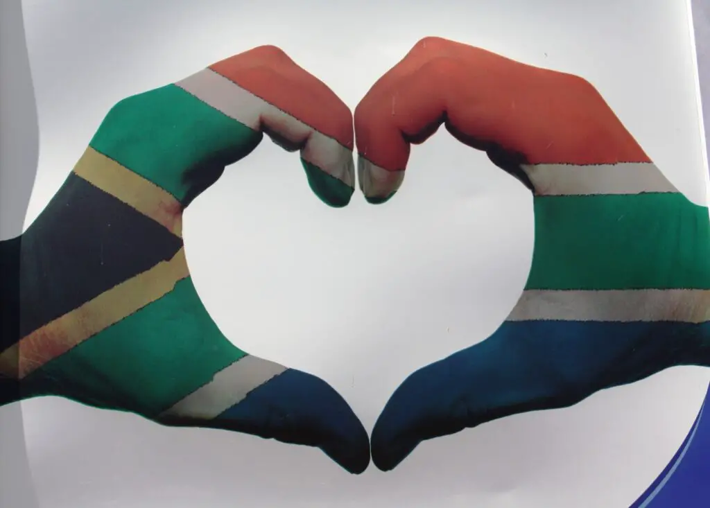 Embracing South Africa's colors, a true reflection of unity in diversity.