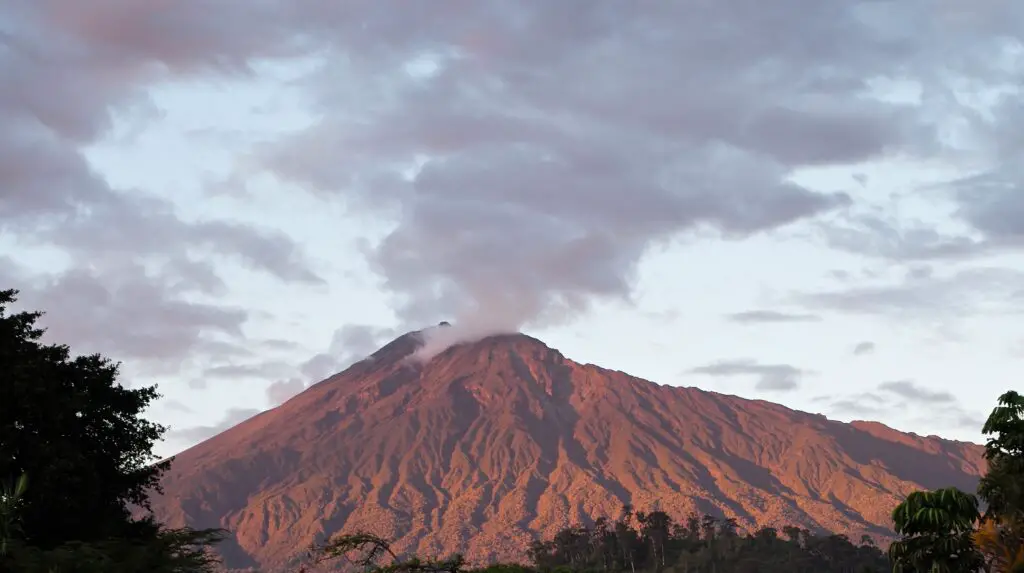 Mount Meru, a stunning peak in Tanzania, stands as a testament to nature's grandeur