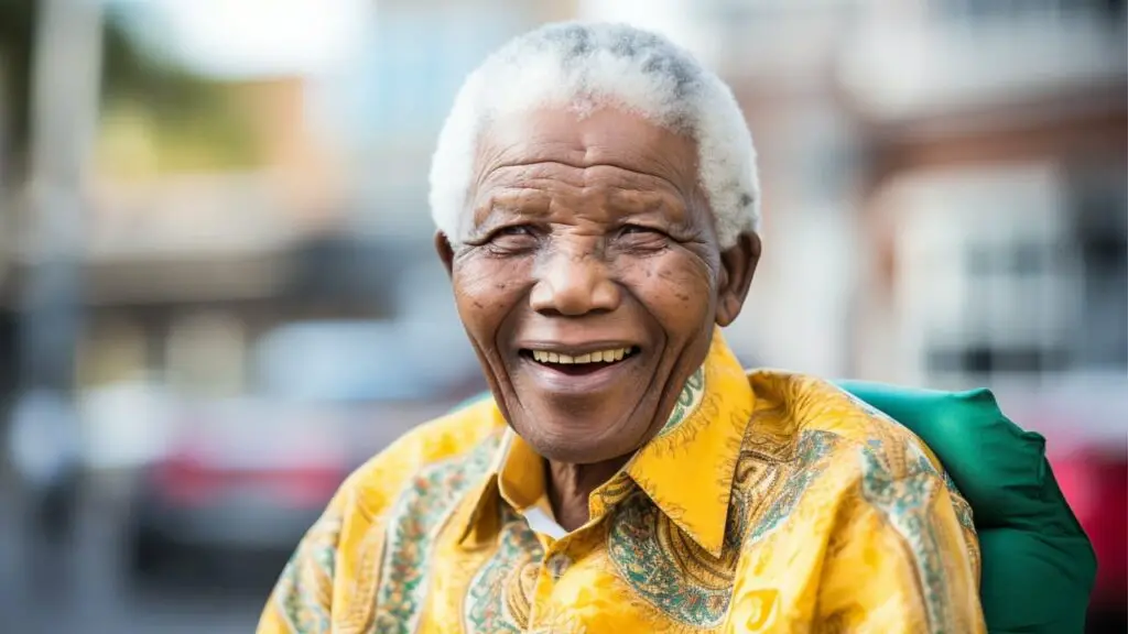 Nelson Mandela,iconic figure,known for his pivotal role in South Africa's history and his global impact on justice and equality.