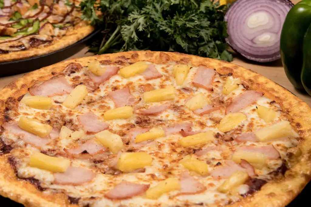 a taste of paradise with every bite of this Hawaiian pizza. Sweet, savory, and oh-so-delicious!